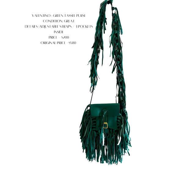 Authentic Green Valentino Tassel Purse - Picture 1 of 7